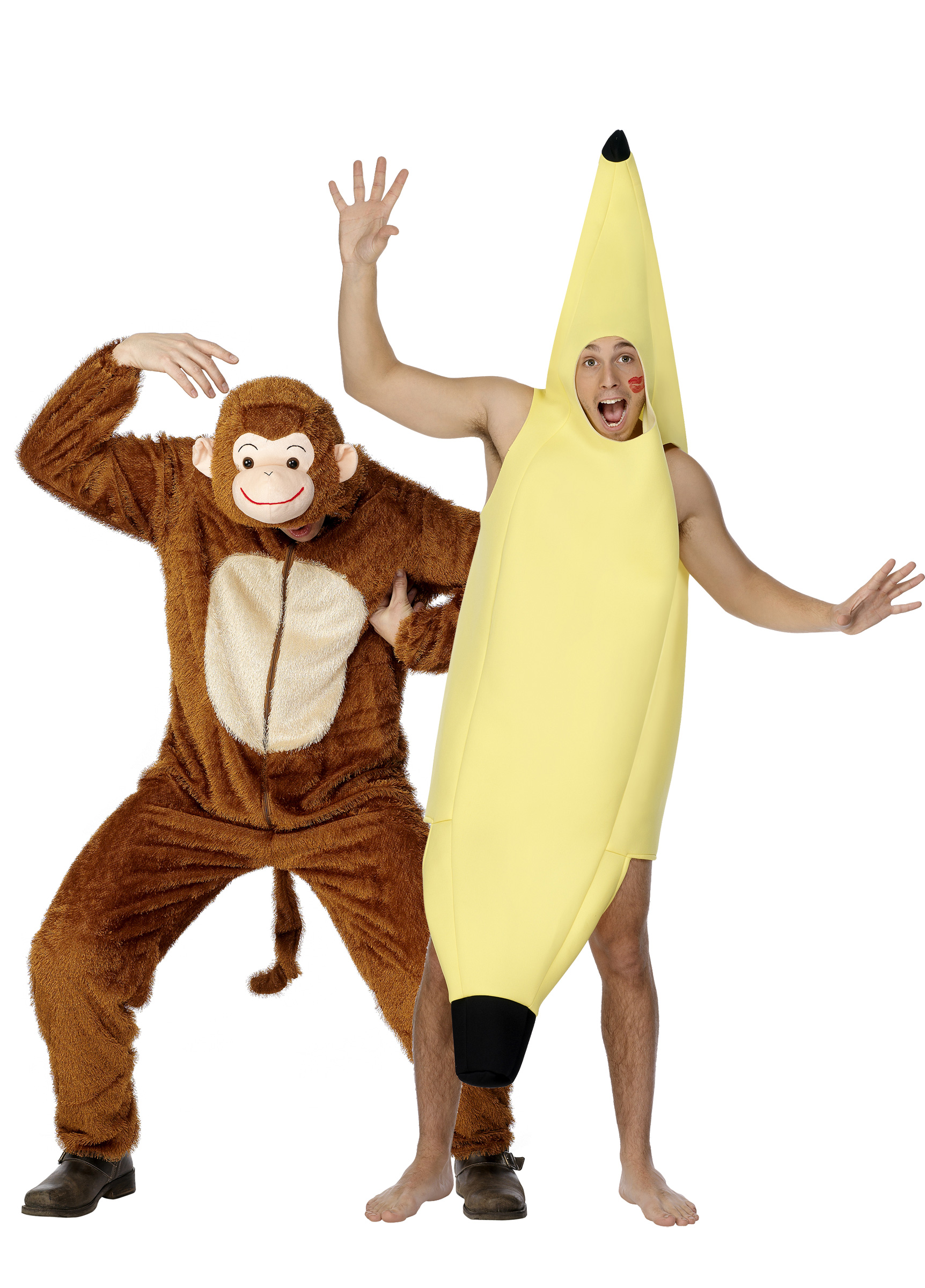 Déguisement couple singe et banane : Déguisement humoristique